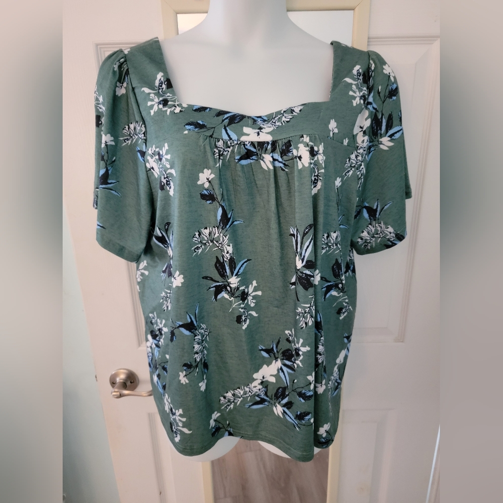 Womens square neck front and back top.